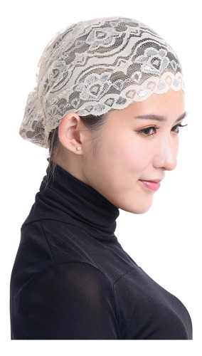 Turbante Musulmán De Encaje Elástico D-hat V561 Para Mujer,