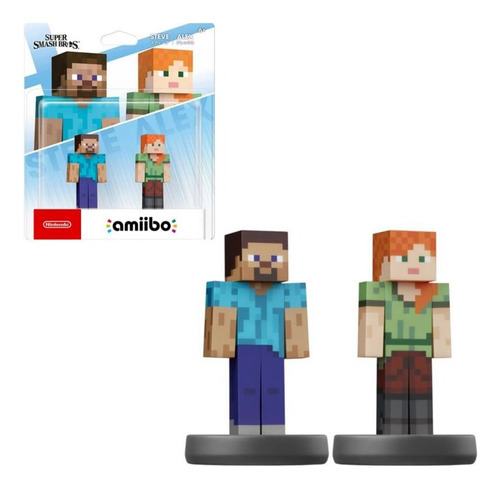 Amiibo Steve Y Alex Minecraft Super Smash Bros