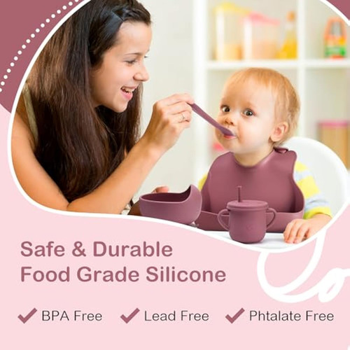 Set Completo De Alimentación De Silicona Para Bebés De Más D