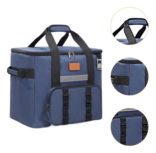 Bolsa De Enfriador Aislado Bag De Comida Fría Azul Oscuro