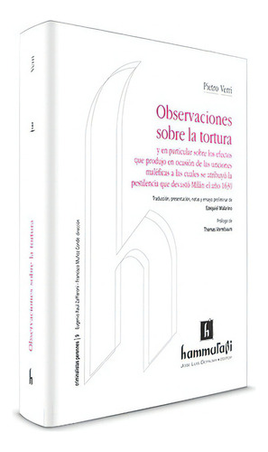 Observaciones Sobre La Tortura, De Verri, Pietro. Editorial Hammurabi En Español