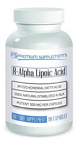 Ácido R-alfa Lipoico 300mg De Ácido Puro R-lipoic 90
