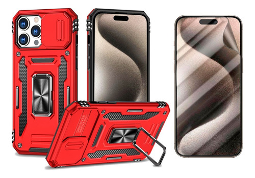 Funda Anti Golpes Protector Cámara Para iPhone + Hidrogel