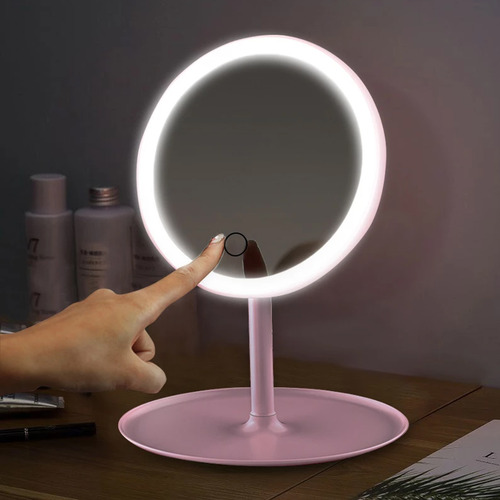 Espejo Luz Led De Tocador Para Maquillaje Recargable Touch