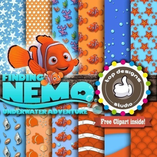 Kit Imprimible Pack Fondos Clipart - Buscando A Nemo