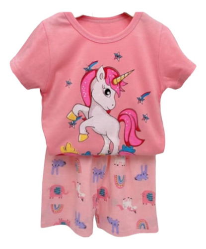 Pijama Algodón Niño Niña Short Y Polera