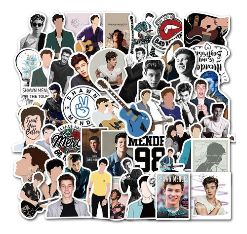 Shawn Mendes Artista Pop 50 Calcomanias Stickers Contra Agua