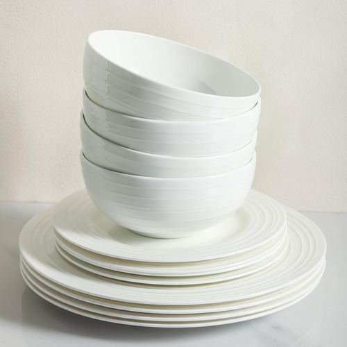 Cenas Stone Pain Bone China Con Diseno De Remolino Redond...