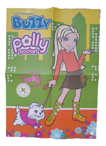 Álbum Poster Buzzy Polly Pocket Vazio Ótimo Estado