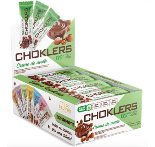 Barra De Proteína Choklers Creme De Avelã 12x40g - Mix Nutri