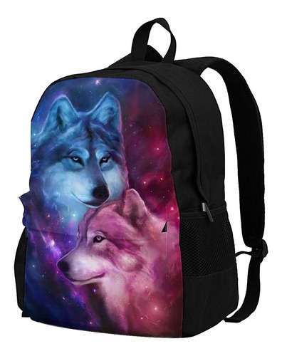 Mochila Fantasy 3d Wolf Para Niño 18  Bolsa Hombro Unisex 17