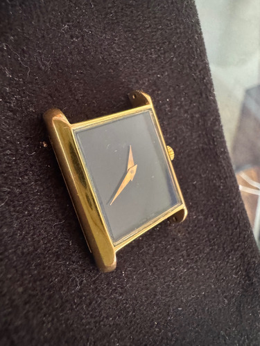 Reloj Must Cartier Tank Bañado En Oro Negro Dorado Oscuro Negro (Usado)
