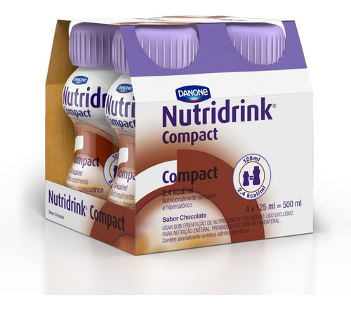 Nutridrink Compact Chocolate 125ml - Danone - Kit Com 4