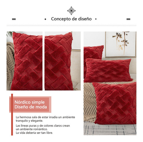 Dos Piezas Funda De Almohada De Felpa Suave Funda De Cojín Vino