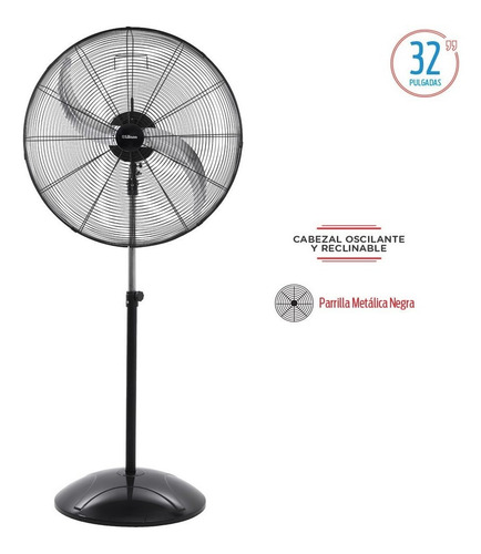 Ventilador de pie Liliana VPI32 turbo negro con 2 palas, 32" de diámetro 220 V