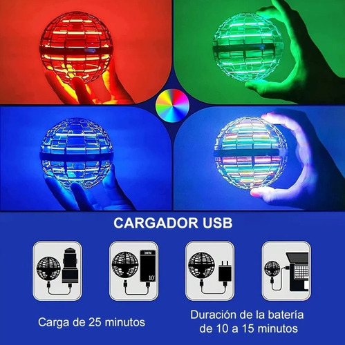 Pelota Magica Flotadora Spinner Drone Volador Juguete Luces