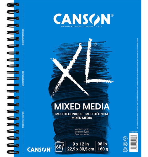 Sketchbook Canson Xl Mix Media 22.9x30.5 Cm 160 G 60 Hojas