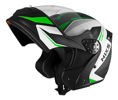 Capacete Mixs Gladiator Neo Brilhante Moto Robocop Cor Verde Tamanho do capacete 58