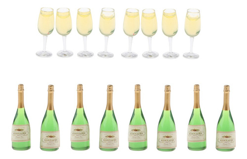 Shaoke 16pcs Dollhouse Miniatura Cocina Bebidas Botellas