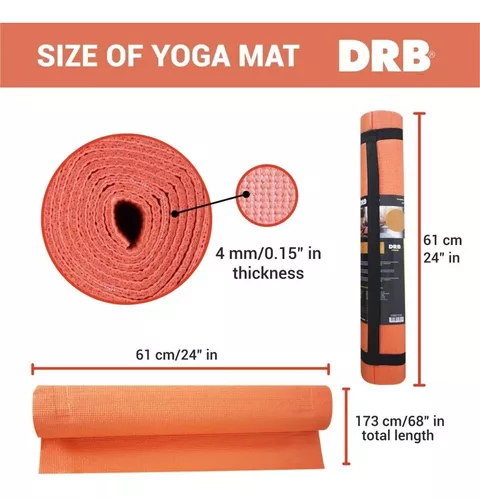 Mat Yoga Colchoneta Pilates Antideslizante Pvc 4mm + Correa