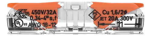 Conector De Empalme Wago 221-2401 - 10 Unidades Color Naranja