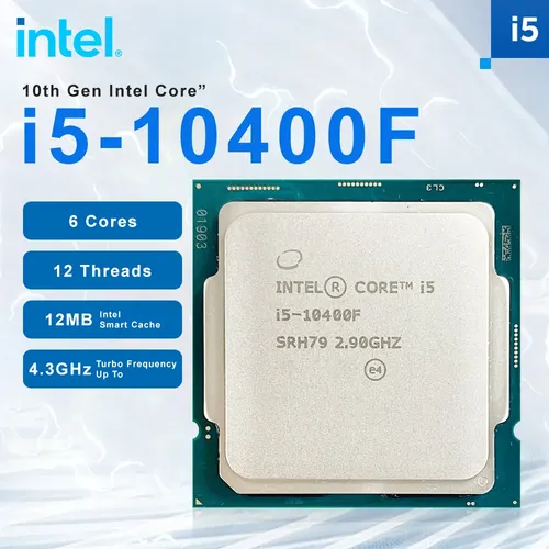 Procesador gamer Intel Core i5-10400F BX8070110400F de 6 núcleos y