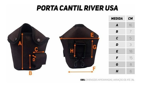 Porta Cantil River Usa Com Presilha Para Cantil De 900ml