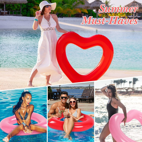 Salvavidas Inflable Corazón Moda 90 Cm Para Alberca