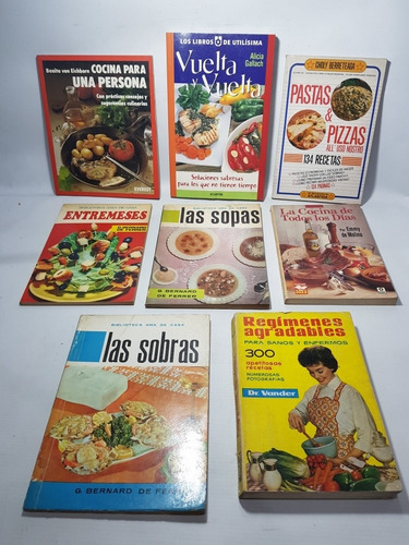 Antiguos Recetarios Cocina Lote X 8 Libros Mag 57668