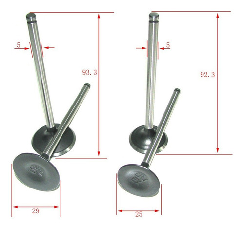 Juego Valvulas Para Cg125 Titan W Standard