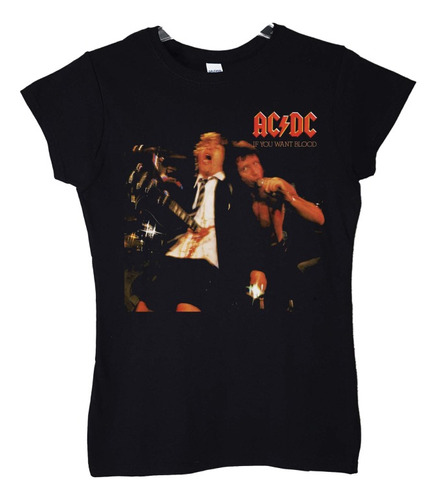 Polera Mujer Acdc If You Want Blood Rock Abominatron