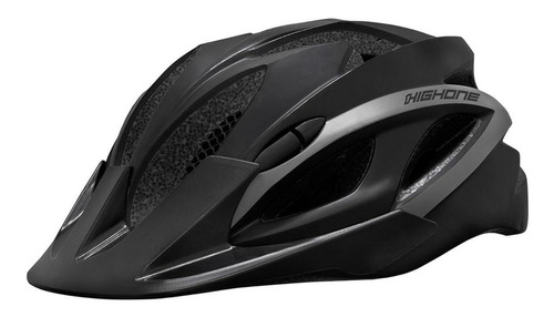 Capacete Ciclismo High One Win Com Pisca Led Bicicleta Promo Cor Preto/Cinza Tamanho G