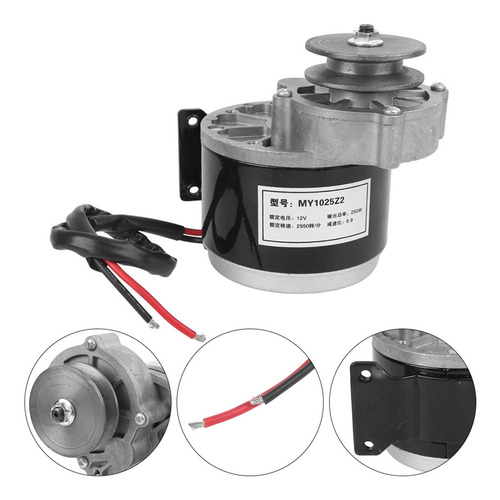 Motor Con Engranaje De Polea De Correa, 12 V, 250 W, Cobre P
