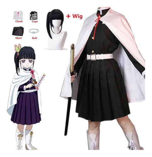 1 Set De Disfraz De Cosplay For Niños Tsuyuri Kanao Con Peluc