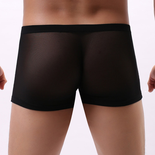 Calzoncillos De Malla Transparente Para Hombre, Cuadrangular