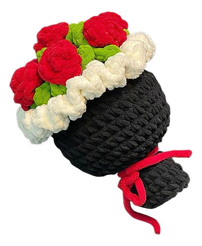 Crochet Rose Flower Bouquet, Flores De Rosas Artificiales