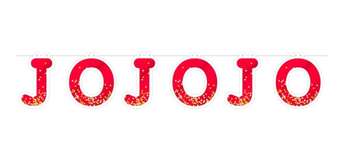 Guirnalda Jojojo Banner Navidad Rojo Con Brillos Navideño 3d