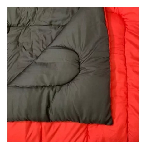 Acolchado Reversible 1 1/2 Plaza Liso Rojo Lisa