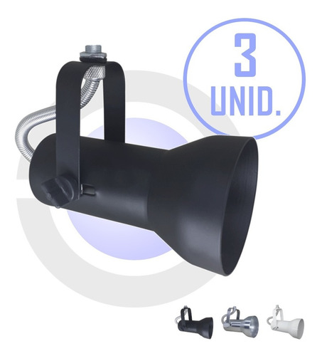 Imagem 1 de 7 de Kit 3 Unid Spot Para Trilho Iluminação Focal - Soft Par20