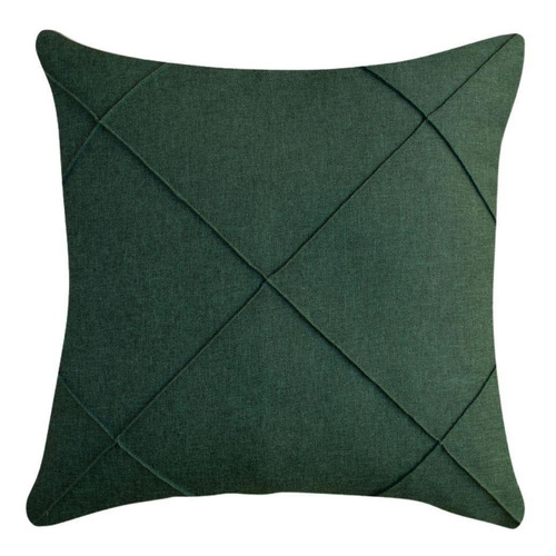 Capa De Almofada Drapeada Linho Verde 43x43cm Cor Outro