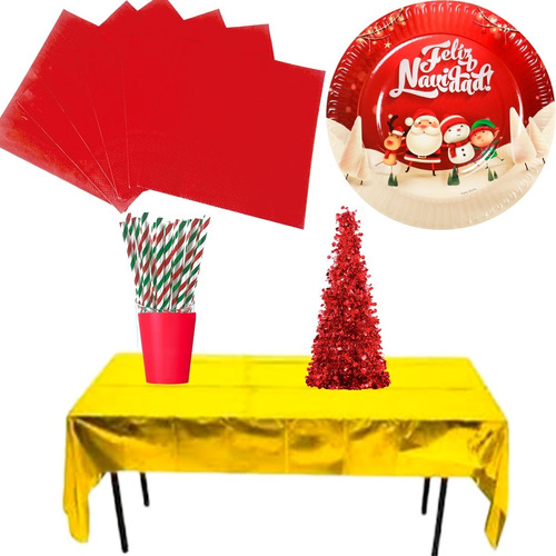 Kit Decoracion Mesa Navidad Año Nuevo Set Navideño Fiesta 05