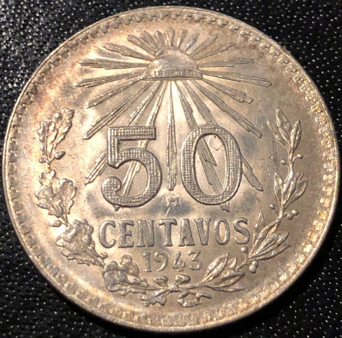 Mex16049 México 50 Centavos 1943 Au Error Ayff