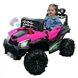Montable Eléctrico Camioneta Razer Jeep Con Control Remoto Asientos De Piel Bluetooth Bocinas Edades Infantil Niñas Color Rosa 2 A 5 Años Enyz