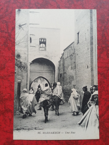 Africa Marruecos Marrakech Nativos Una Calle Postal