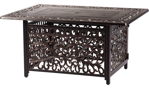 Mesa Rectangular De Aluminio Para Fogata De 122 Cm Con Tapa