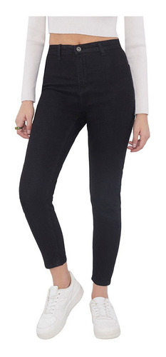 Jeans Mujer High Rise Skinny (s/ Bolsillos) Negro  Corona