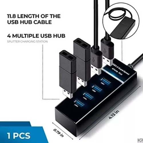 Hub Multi Usb 3.0 Adaptador 4 Puertos