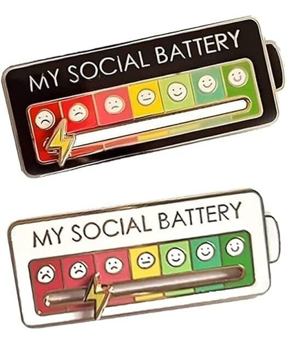 Pines Metalicos, Mood Pin Pines Para Mochilas Social Battery