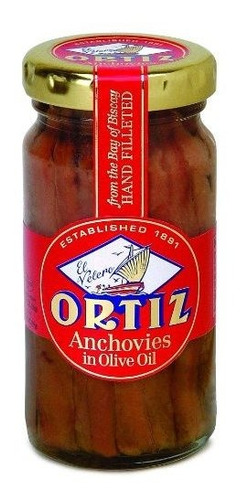 Anchoas Ortiz En Tarro De Cristal Con Aceite De Oliva, 95 G