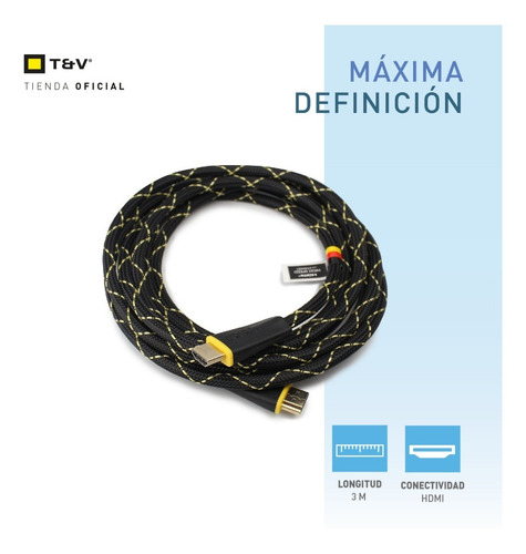 Cable Hdmi Full Hd 4k Oro Thonet Vander 3 Mts Referenz Envio